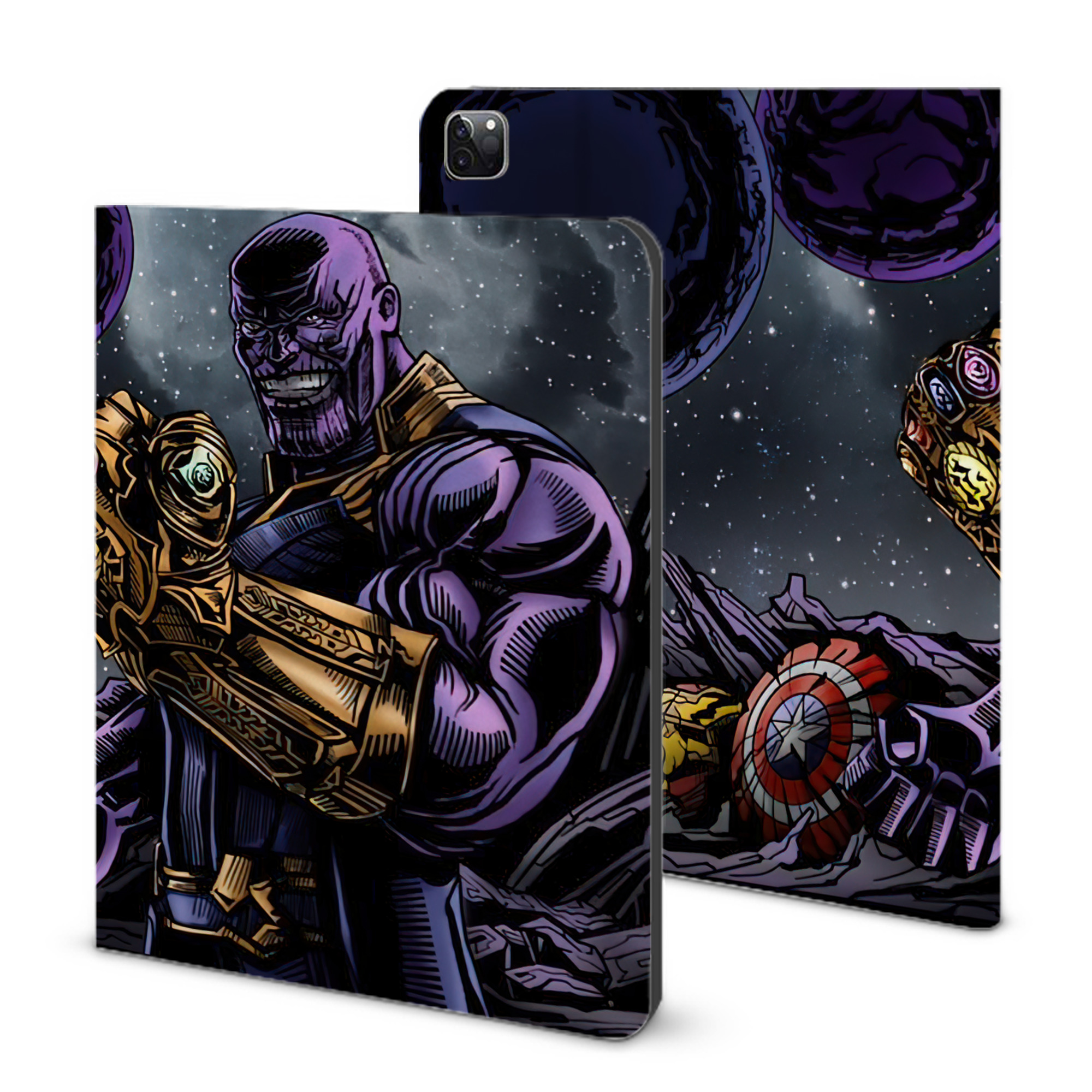 （画像用） アベンジャーズ The Avengers IPad ケース ブック型 PUレザー TPU 耐衝撃 軽量 薄型 ペン収納なし 全面保護 IPad 各モデル対応